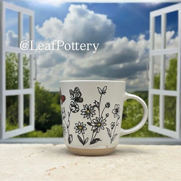 Floral Red Butterfly Ceramic 18oz Mug - Picture 7 of 10